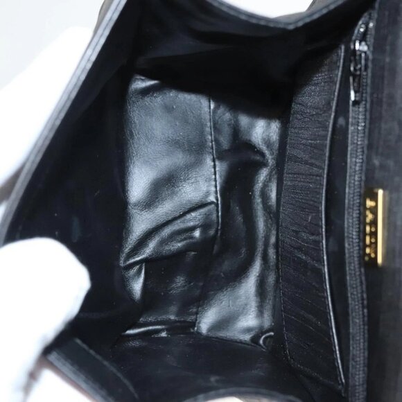 BALLY Hand Bag Leather Black Gold Auth 126005 - Picture 11 of 16